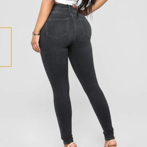 Highwasited ripped knee jeans, in dark grey - Picture 2 of 5